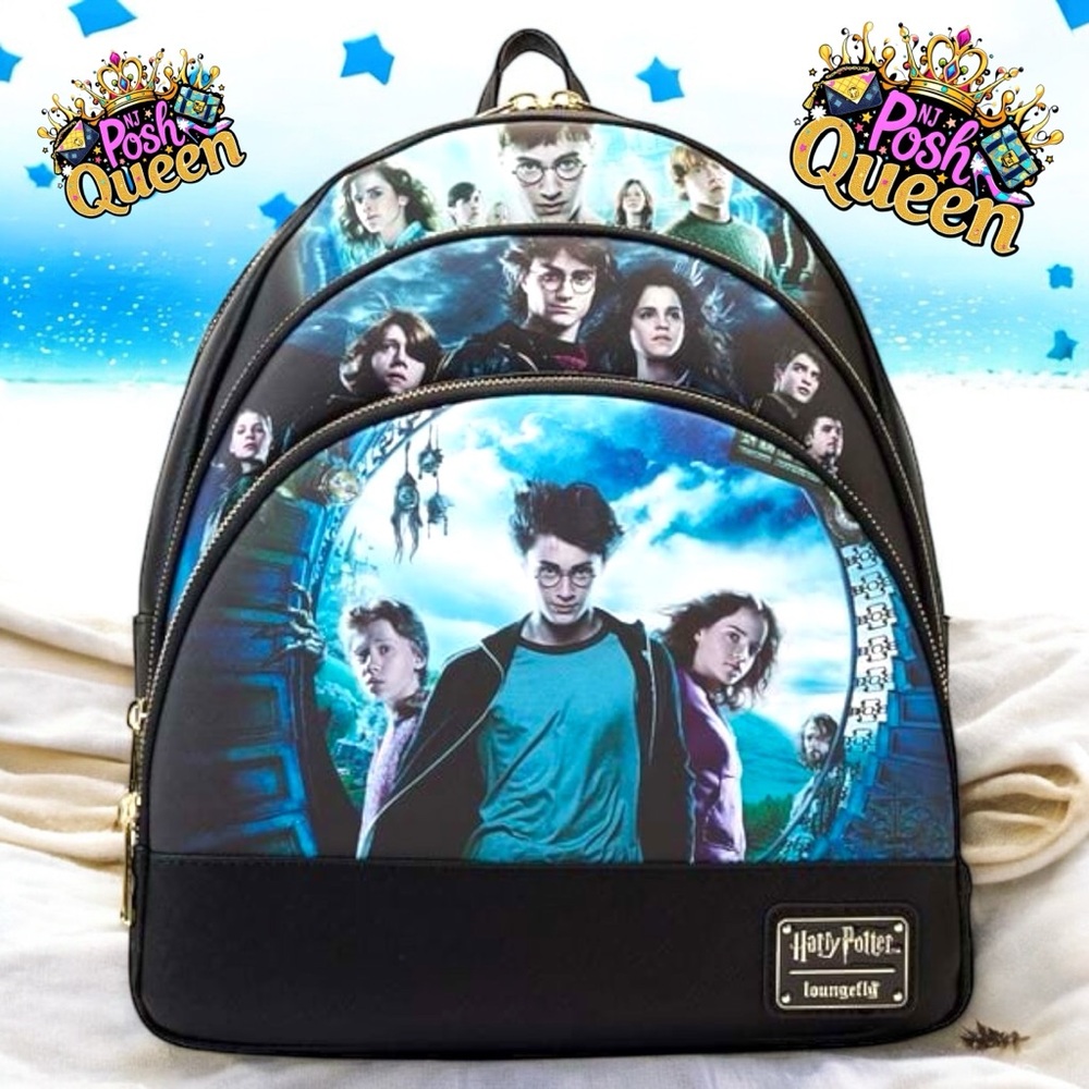 Loungefly Harry Potter Trilogy Series 2 Triple Pocket Mini Backpack ~NWT
